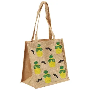 Сумка джутовая S Ананасы (30х30х18) (12-Eline-8-S)