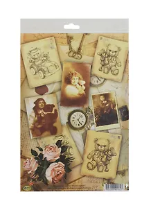 Декупажная карта Мишки ретро (S-182) (упаковка)