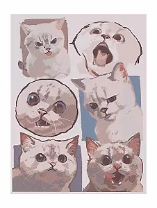 Картина по номерам "Стикерпак кот", на подрамнике, 30х40 см