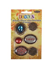 Decola Украшения декоративные для скрапбукинга Vintage (6шт) (5346) (блистер)