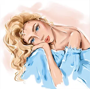 Холст с красками по номерам "Красивая светловолосая девушка", 20 х 20 см