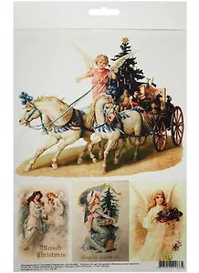 Декупажная карта Счастливого Рождества (А4) (пл. 40г/м2) (Karal084) (упаковка)
