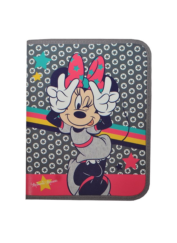 Папка для тетрадей «Minnie Mouse» А5, пластик, на молнии с трёх сторон, Academy Style 236451 — 1