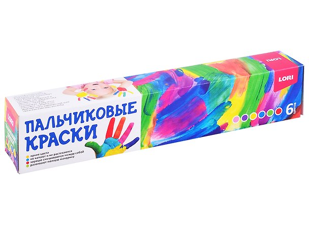 Пальчиковые краски 6 цв. по 40 мл. (LORI) Пкр-006 2876864 — 1