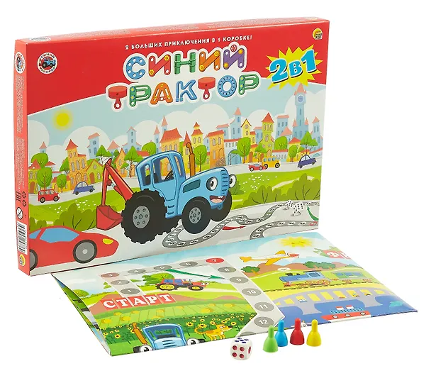 Настольная игра 2 в 1 "Синий трактор" 3067845 — 2