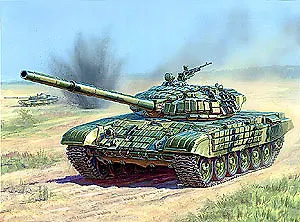 Сборная модель ЗВЕЗДА, Танк, Т-72Б, с активной броней, 1:35