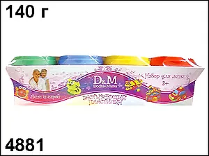 Масса для лепки (4цв) (140гр) (4881) (Делай с мамой)