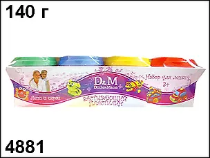 Масса для лепки (4цв) (140гр) (4881) (Делай с мамой) 2284213
