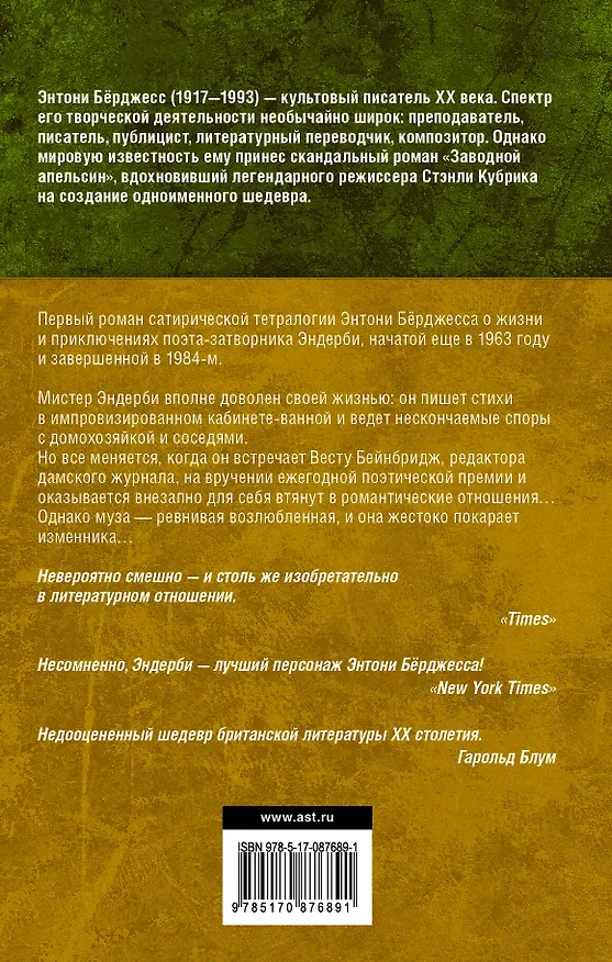 Книга Мистер Эндерби. Взгляд изнутри (Энтони Бёрджесс) — 2
