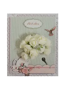 Розы-букетики с сеточкой молочный (HC001) (букетик) (упаковка)