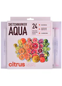 Маркеры акварельные 24цв Aqua Pro Citrus Set, к/к, Sketchmarker