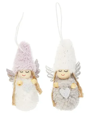 Новогоднее подвесное украшение Девочка-ангел в шапочке (текстиль) (9см) (12-06277-NY-8) 3047313