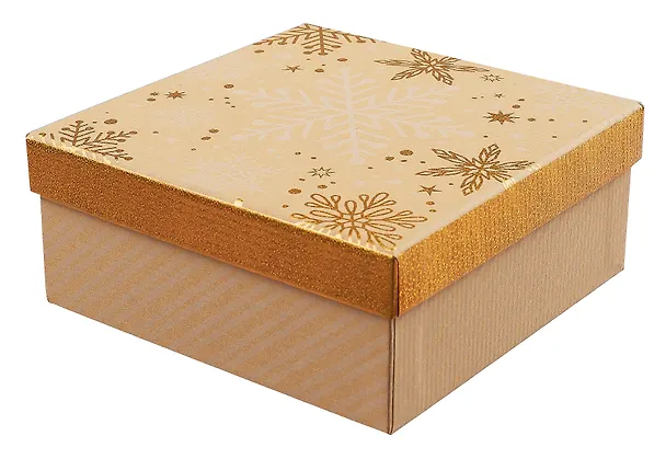 Коробка подарочная "Craft snowflaces" 15,5*15,5*6,5см, Новый год, картон 2982024 — 3