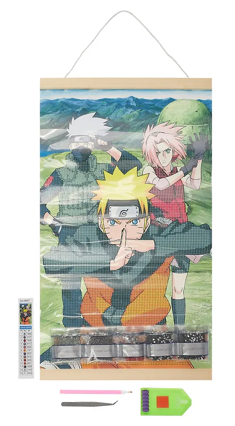Naruto. Алмазное панно на подвесе "Команда № 7 Наруто", 30 х 50 см 3058620 — 4