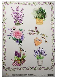 Декупажная карта Цветущая лаванда 1 21*30см