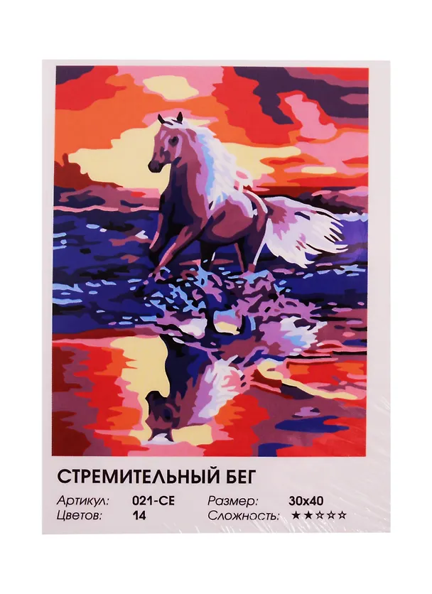 Живопись на холсте Стремительный бег (021-СЕ) (30х40см) (14цв) (Белоснежка) (6+) (коробка) 2797773 — 2