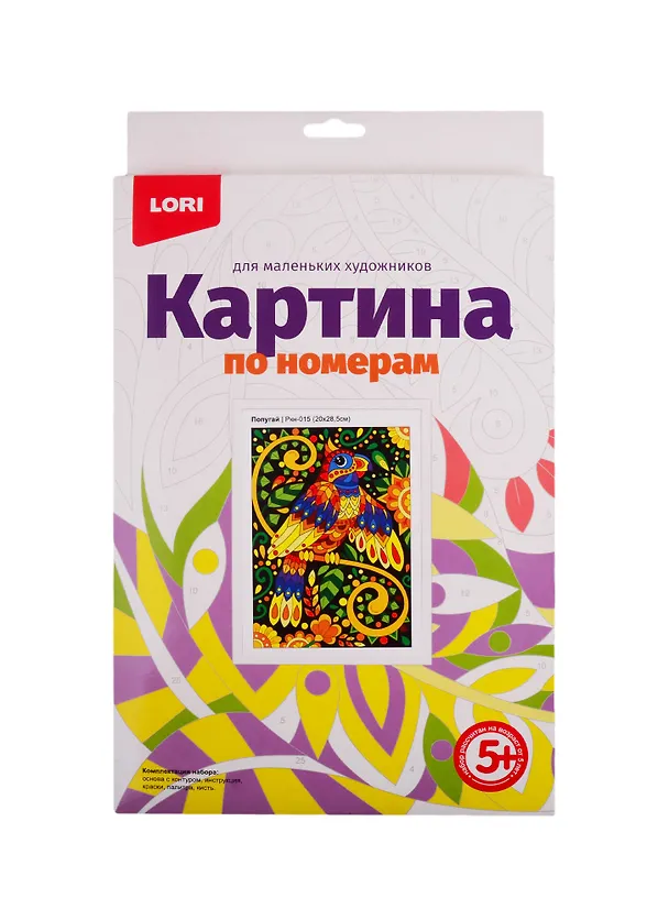 Набор для творчества LORI Картина по номерам для малышей Попугай Ркн-015 2804490 — 2