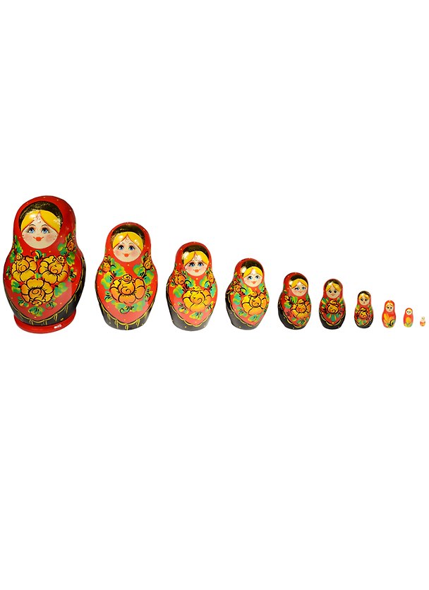 Матрешка 10 предм. "Узор", арт. С-11 (95 с поталью) 2554888 — 1