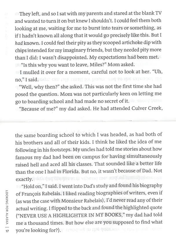 Книга Looking for Alaska (Джон Грин) — 3