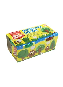 Пластилин на растит. основе Modelling Dough (32717) (2 банки/100гр.) (зел.+коричн.) (3+) (упаковка)