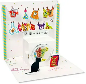 3D открытка Стиральная машина (Washing machine) (квадрат) (588)