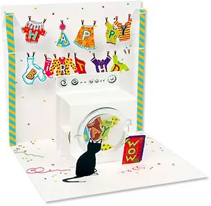 3D открытка Стиральная машина (Washing machine) (квадрат) (588) 2384682