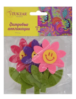 Набор для творчества, Tukzar, Фетровые аппликации Цветы пакет 12*10см в ассортименте 329262