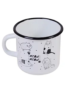 Кружка Коты meow (400 мл) (эмаль)