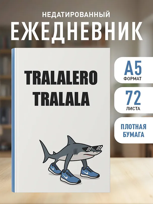 Ежедневник недатированный «Тралалеро Тралала» А5, 72 листа, Эксмо 3121032 — 4