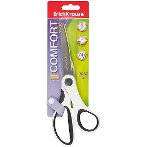 Ножницы 205мм офисные "Comfort", белые, блистер, ErichKrause