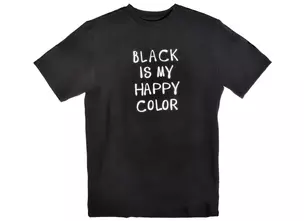 Футболка Black is my happy color (черная) (текстиль) (one size) (ФЧ2021-004) — 2874653 — 1