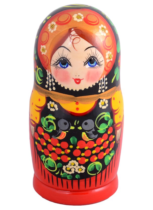 Матрешка 5 в 1 средняя (Ягодки, Эскиз 17, Рябинка с птичками) 2903545 — 1