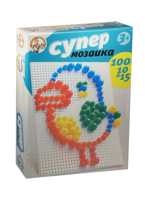Супер Мозаика (02019) (d10+d15) (100 фишек/5цв.) (3+) (коробка) 2495064 — 1