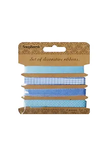 Набор декоративных лент Нежно-голубые (SCB390503) (4шт по 1м) (упаковка)