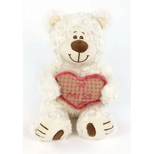 Игрушка мягкая, Fluffy Family, Мишка Митя с сердцем белый 28см 321679