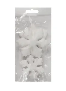 Набор снежинок, 4 шт (2 шт 8 см, 2 шт 11 см), в пакете с подвесом (11-00220-J12)