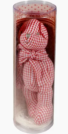 Мишка в тубусе Счастье (клетка) (23см) 2484782