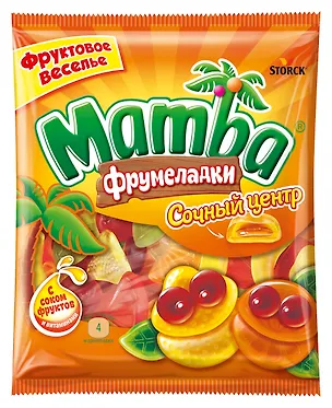 Мармелад жевательный Мамба, Сочный центр, 70г 2940134