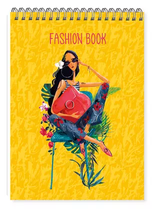 Скетчбук 140*200 24л "Fashion book"/"Модные истории. Дизайн 2" 100 г/м2, евроспираль, глянц.ламинация, контент — 3040091 — 1