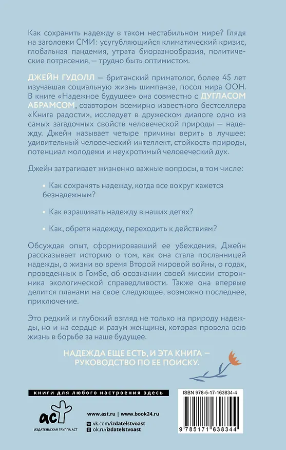 Книга Сила надежды. Руководство по выживанию в трудные времена (Дуглас Абрамс, Джейн Гудолл) — 2