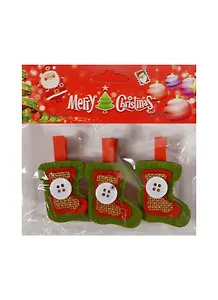 Новогодний Набор из 3-х прищепок Сапоги с пуговкой в пакете с хедер. (11069706) (12х10см)