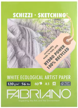 Блокнот для зарисовок 29,7*42см 40л "Disegno Ecologico per Artisti" 120г/м2, Fabriano — 2932203 — 1