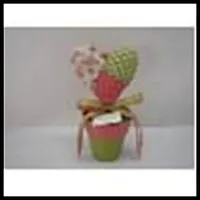 Декоративное интерьерное украшение (25391) Сердечко в горшочке из ткани (полиэстер) и ПВХ (18,5см) 2339956