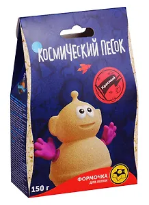 Игрушки в наборе ТМ Космический песок красный + формочка 150 г. Пакет.
