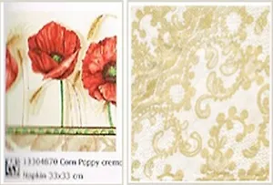 Наб. салф. для декупажа Маки и колосья/Золотое кружево (4870/5836) (2шт)