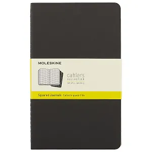 Набор книг для записей Moleskin Cahier Journal Large, 3 штуки, чёрные, 40 листов, А5
