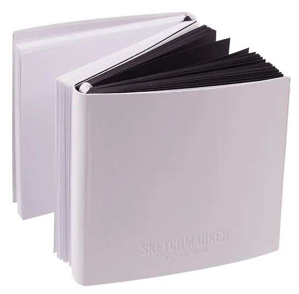 Скетчбук 12*12 60 л "Sketchmarker" Black&White черный, 140г/м2, черный вн. блок + 60 л белый, 140г/м2, белый офсет,  мягк. обл. 3129514 — 10