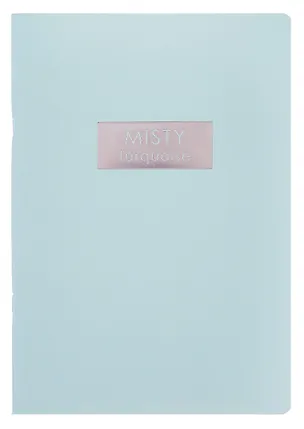 Тетрадь А4- 48л кл. "Misty Turquoise" скрепка, мел.картон, печ.пантон, ламинация soft touch, тиснение фольгой 3117434