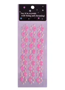 Стразы-полубусины Змейка (розовые)(7*22.5)