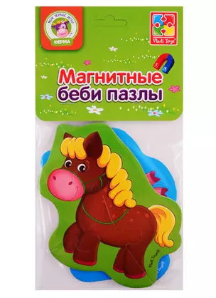 Мягкие магнитные Baby puzzle Vladi Toys Лошадка и поросенок — 2789781 — 1